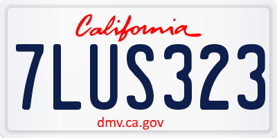 CA license plate 7LUS323