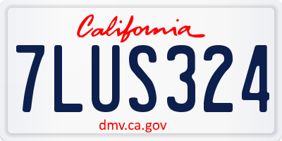 CA license plate 7LUS324