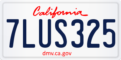 CA license plate 7LUS325