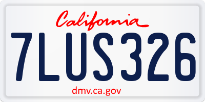 CA license plate 7LUS326