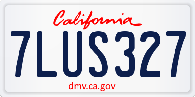 CA license plate 7LUS327
