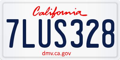 CA license plate 7LUS328