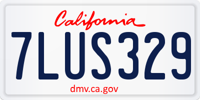 CA license plate 7LUS329