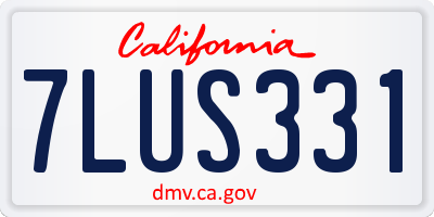 CA license plate 7LUS331