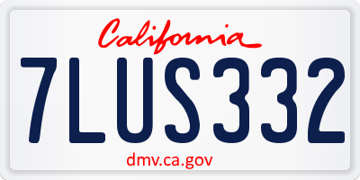 CA license plate 7LUS332