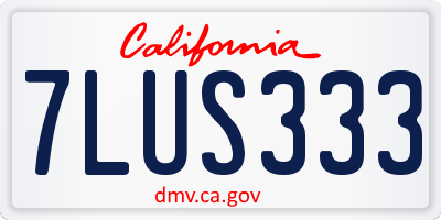 CA license plate 7LUS333