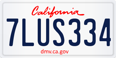 CA license plate 7LUS334