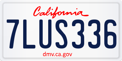 CA license plate 7LUS336