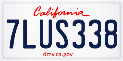 CA license plate 7LUS338