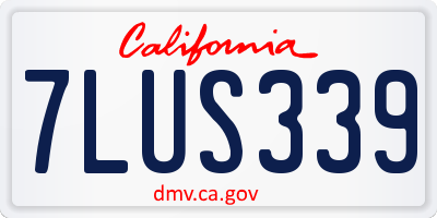 CA license plate 7LUS339