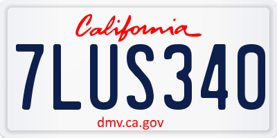 CA license plate 7LUS340
