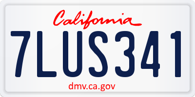 CA license plate 7LUS341