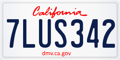 CA license plate 7LUS342