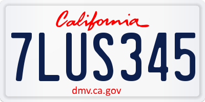 CA license plate 7LUS345