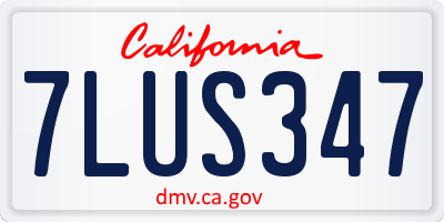 CA license plate 7LUS347