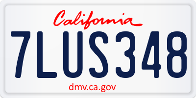 CA license plate 7LUS348