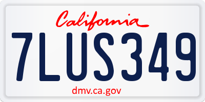 CA license plate 7LUS349