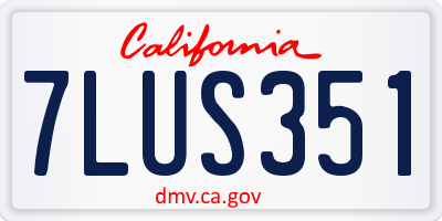 CA license plate 7LUS351