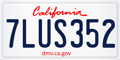 CA license plate 7LUS352