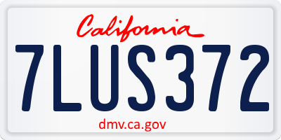 CA license plate 7LUS372