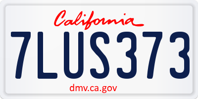 CA license plate 7LUS373