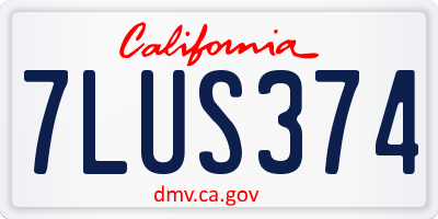 CA license plate 7LUS374