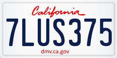 CA license plate 7LUS375