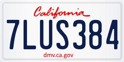 CA license plate 7LUS384