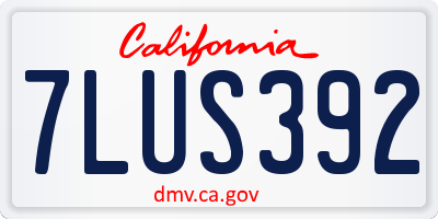 CA license plate 7LUS392