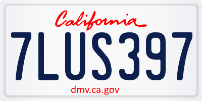 CA license plate 7LUS397