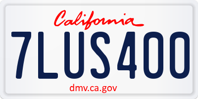 CA license plate 7LUS400