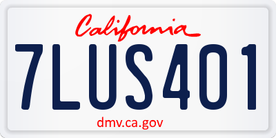 CA license plate 7LUS401