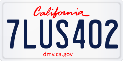 CA license plate 7LUS402