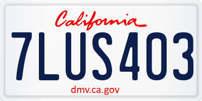 CA license plate 7LUS403