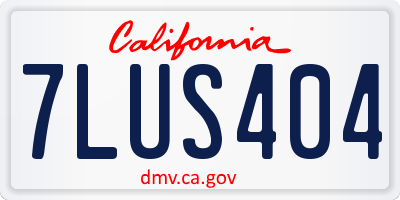 CA license plate 7LUS404
