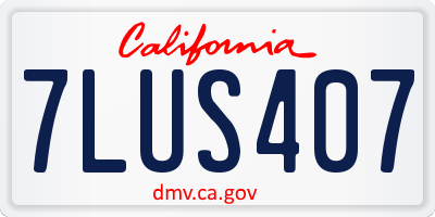 CA license plate 7LUS407
