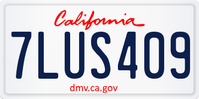 CA license plate 7LUS409