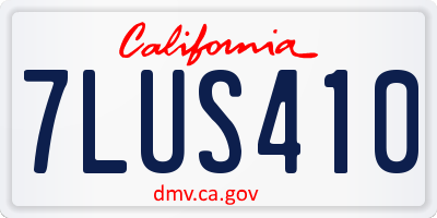 CA license plate 7LUS410