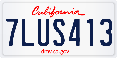 CA license plate 7LUS413