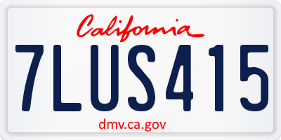CA license plate 7LUS415