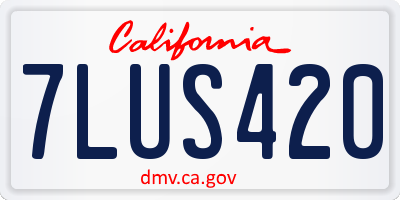 CA license plate 7LUS420