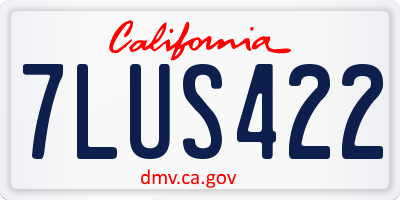 CA license plate 7LUS422