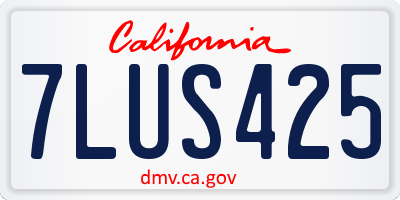 CA license plate 7LUS425