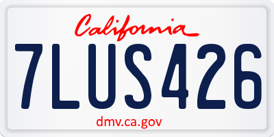 CA license plate 7LUS426