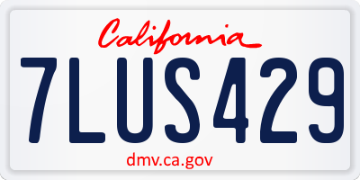 CA license plate 7LUS429