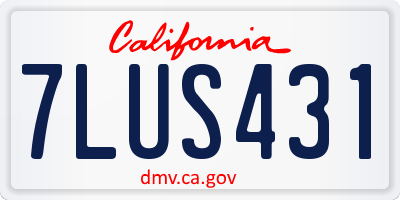 CA license plate 7LUS431