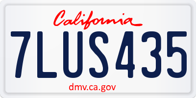 CA license plate 7LUS435
