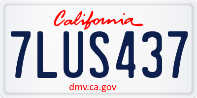 CA license plate 7LUS437