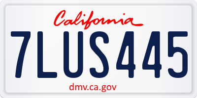 CA license plate 7LUS445