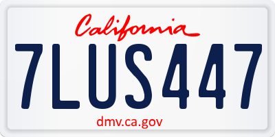CA license plate 7LUS447